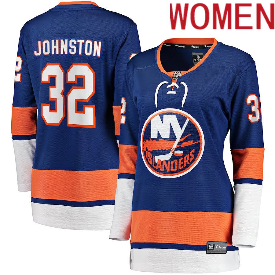 Women New York Islanders #32 Ross Johnston Fanatics Branded Royal Home Breakaway Player NHL Jersey->women nhl jersey->Women Jersey